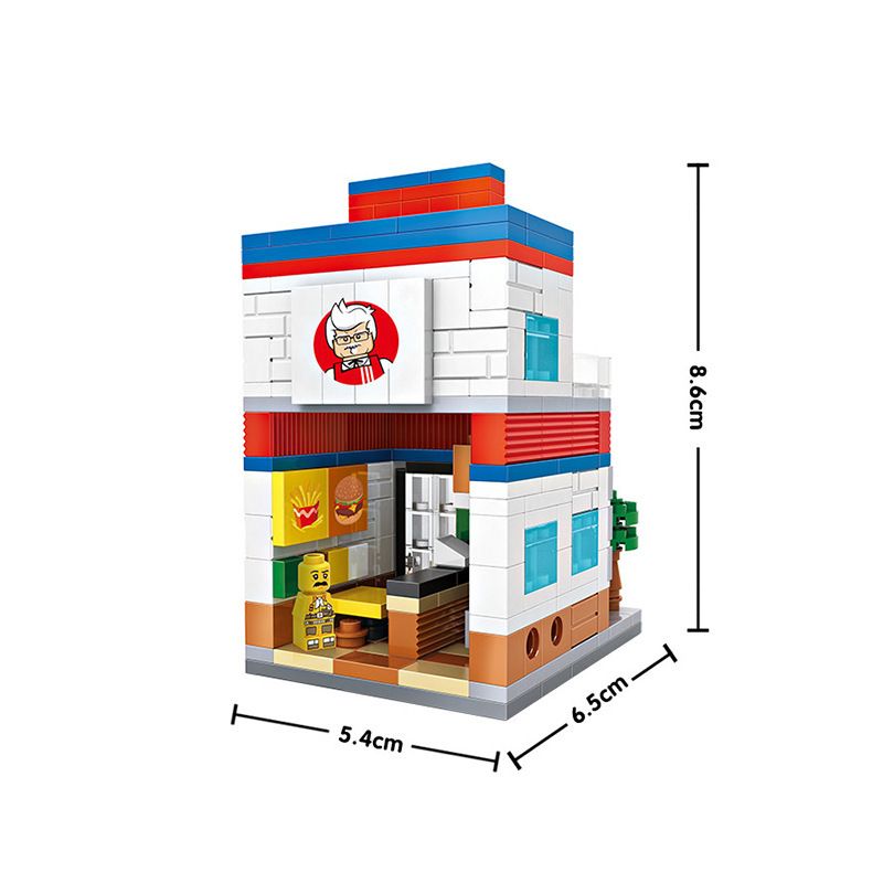 LOZ 1605 non  NHÀ HÀNG THỨC ĂN NHANH MINI STREET VIEW bộ đồ chơi xếp lắp ráp ghép mô hình Mini Modular Đường Phố Thu Nhỏ 303 khối LOZ 1605 non  NHÀ HÀNG THỨC ĂN NHANH MINI STREET VIEW bộ đồ chơi xếp lắp ráp ghép mô hình Mini Modular Đường Phố Thu Nhỏ 303 khối