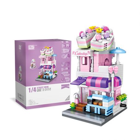 LOZ 1621 non  TIỆM BÁNH MINI STREET VIEW bộ đồ chơi xếp lắp ráp ghép mô hình Mini Modular Đường Phố Thu Nhỏ 334 khối