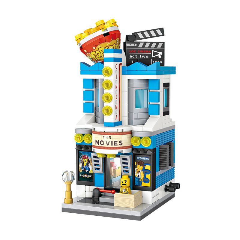 LOZ 1635 non Lego RẠP CHIẾU PHIM MINI STREET VIEW bộ đồ chơi xếp lắp ráp ghép mô hình Mini Modular Đường Phố Thu Nhỏ 336 khối