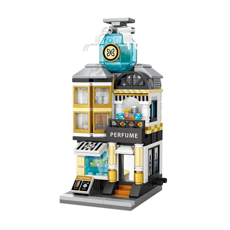 LOZ 1634 non Lego CỬA HÀNG NƯỚC HOA MINI STREET VIEW bộ đồ chơi xếp lắp ráp ghép mô hình Mini Modular Đường Phố Thu Nhỏ 400 khối