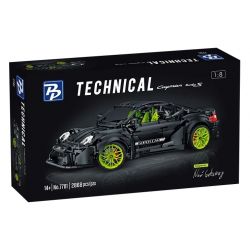 PANBO 7701 non  SIÊU XE MÔ HÌNH PORSCHE tỷ lệ 1:8 bộ đồ chơi xếp lắp ráp ghép mô hình PORSCHE CAYMAN TURBO 2868 khối