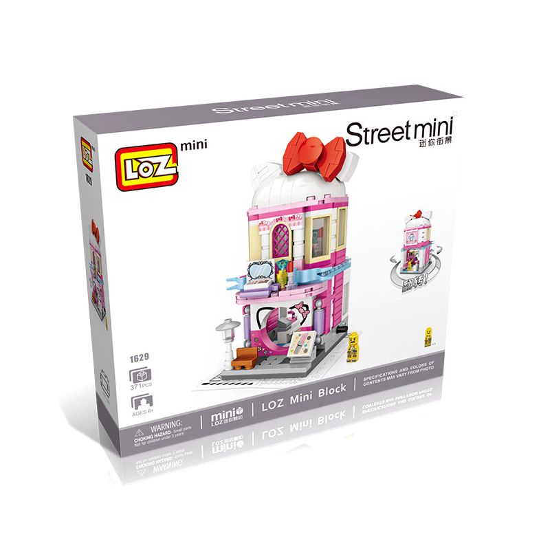 LOZ 1629 non  CHỦ ĐỀ HOẠT HÌNH CỬA HÀNG MỸ PHẨM STREET VIEW bộ đồ chơi xếp lắp ráp ghép mô hình 371 khối