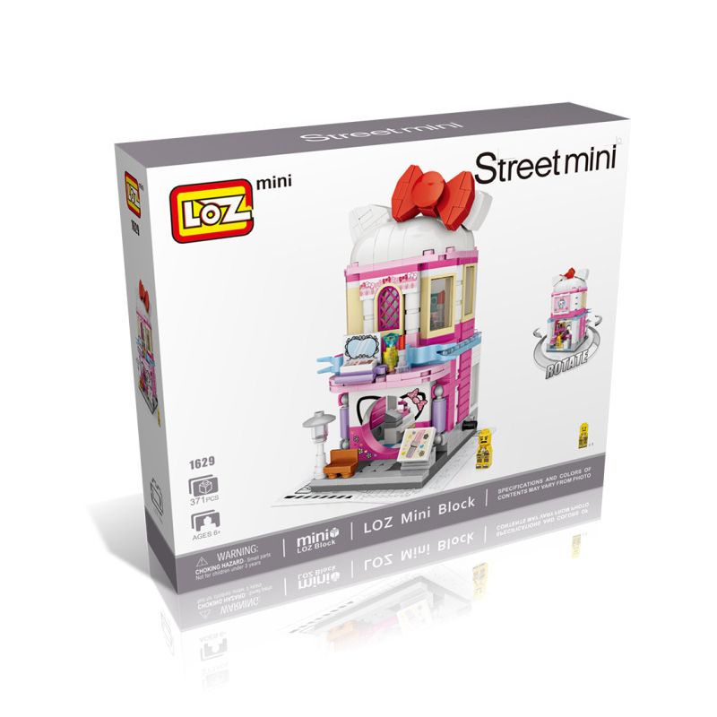 LOZ 1629 non  CHỦ ĐỀ HOẠT HÌNH CỬA HÀNG MỸ PHẨM STREET VIEW bộ đồ chơi xếp lắp ráp ghép mô hình 371 khối