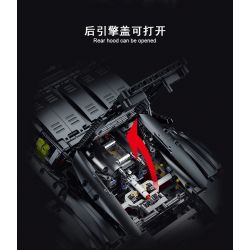 PANBO 7701 non  SIÊU XE MÔ HÌNH PORSCHE tỷ lệ 1:8 bộ đồ chơi xếp lắp ráp ghép mô hình PORSCHE CAYMAN TURBO 2868 khối