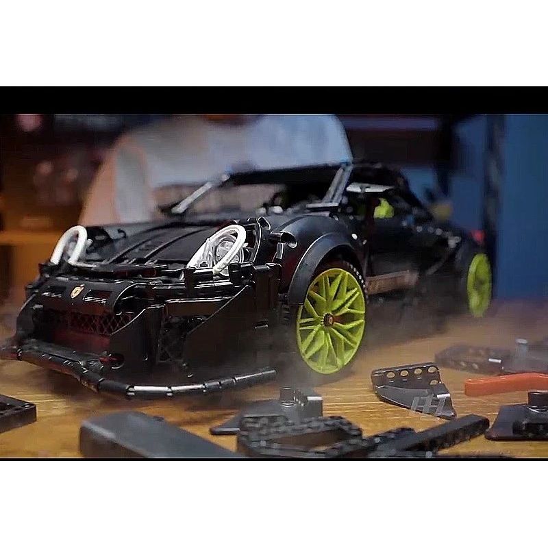 PANBO 7701 non  SIÊU XE MÔ HÌNH PORSCHE tỷ lệ 1:8 bộ đồ chơi xếp lắp ráp ghép mô hình PORSCHE CAYMAN TURBO 2868 khối