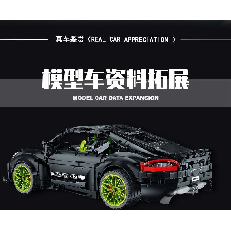 PANBO 7701 non  SIÊU XE MÔ HÌNH PORSCHE tỷ lệ 1:8 bộ đồ chơi xếp lắp ráp ghép mô hình PORSCHE CAYMAN TURBO 2868 khối