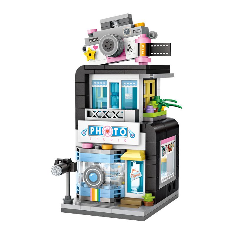 LOZ 1647 non Lego STUDIO MÁY ???NH NHỎ CHẾ ĐỘ XEM PHỐ bộ đồ chơi xếp lắp ráp ghép mô hình Mini Modular Đường Phố Thu Nhỏ 346 khối