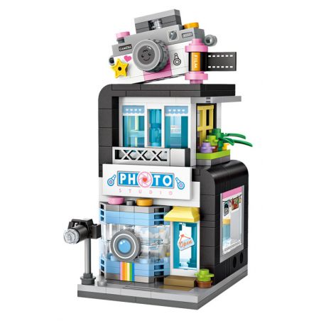 LOZ 1647 non  STUDIO MÁY ???NH NHỎ CHẾ ĐỘ XEM PHỐ bộ đồ chơi xếp lắp ráp ghép mô hình Mini Modular Đường Phố Thu Nhỏ 346 khối