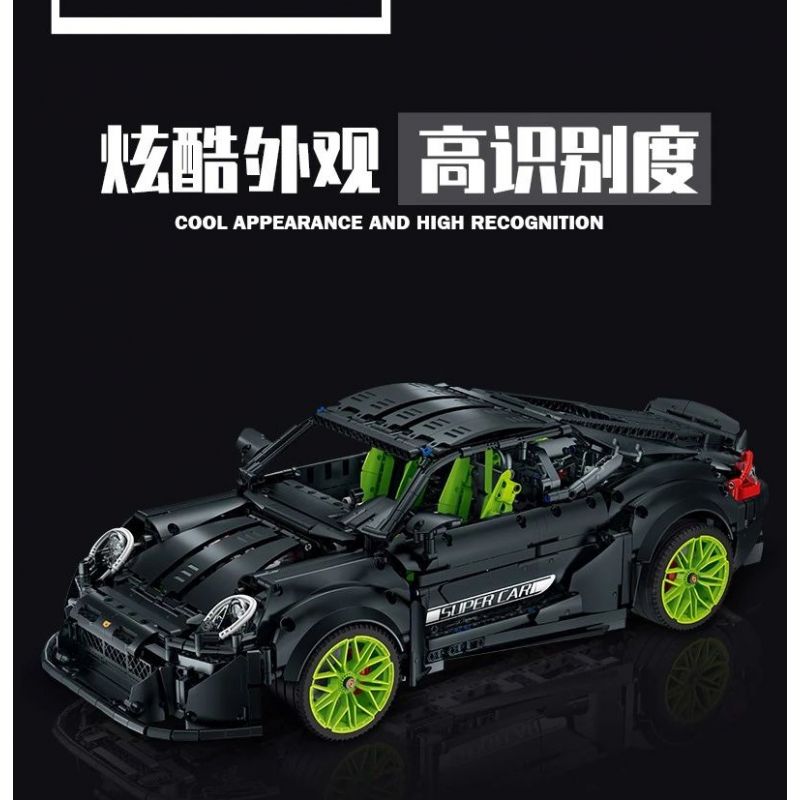 PANBO 7701 non  SIÊU XE MÔ HÌNH PORSCHE tỷ lệ 1:8 bộ đồ chơi xếp lắp ráp ghép mô hình PORSCHE CAYMAN TURBO 2868 khối