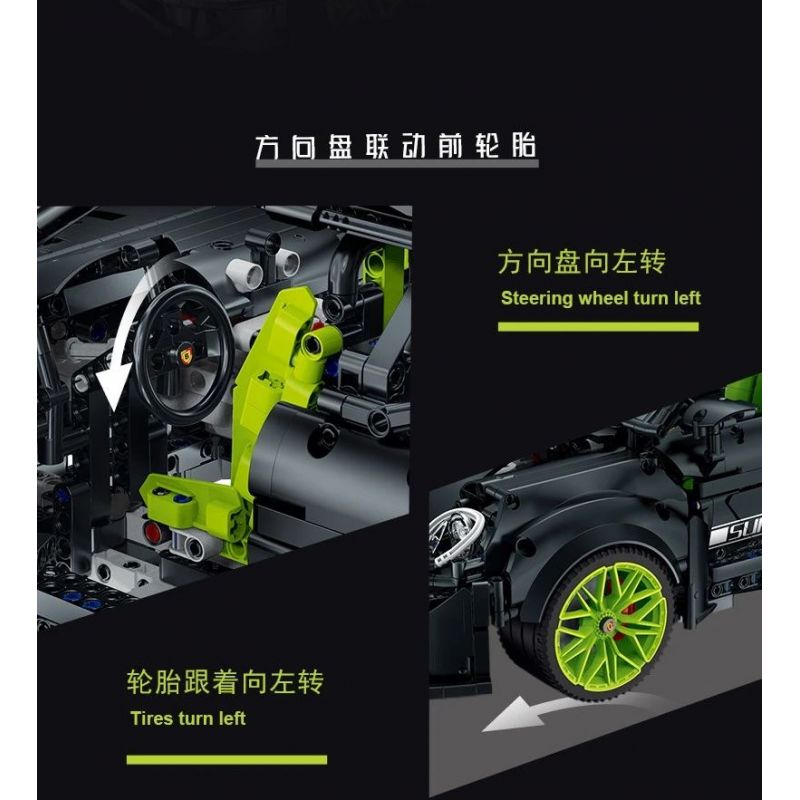 PANBO 7701 non  SIÊU XE MÔ HÌNH PORSCHE tỷ lệ 1:8 bộ đồ chơi xếp lắp ráp ghép mô hình PORSCHE CAYMAN TURBO 2868 khối
