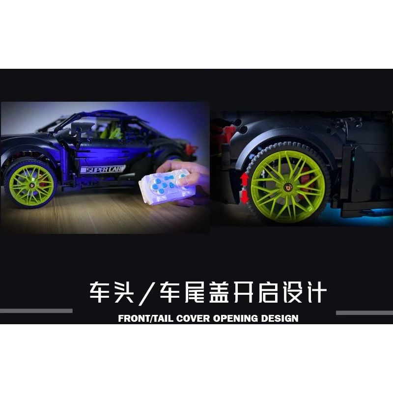 PANBO 7701 non  SIÊU XE MÔ HÌNH PORSCHE tỷ lệ 1:8 bộ đồ chơi xếp lắp ráp ghép mô hình PORSCHE CAYMAN TURBO 2868 khối
