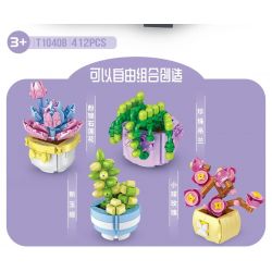 GAOMISI T1040B 1040B non  4 LOẠI MỌNG NƯỚC bộ đồ chơi xếp lắp ráp ghép mô hình FLOWER WORKSHOP SUCCULENT PLANT 412 khối