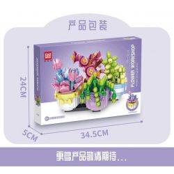 GAOMISI T1040B 1040B non  4 LOẠI MỌNG NƯỚC bộ đồ chơi xếp lắp ráp ghép mô hình FLOWER WORKSHOP SUCCULENT PLANT 412 khối
