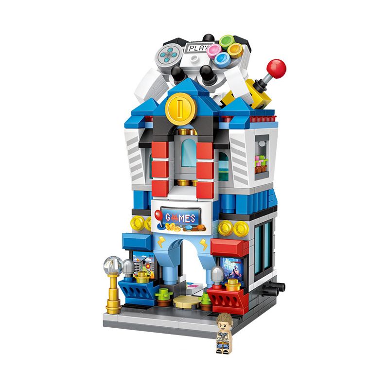 LOZ 1642 non Lego PHÒNG TRÒ CHƠI MINI STREET VIEW bộ đồ chơi xếp lắp ráp ghép mô hình Mini Modular Đường Phố Thu Nhỏ 393 khối