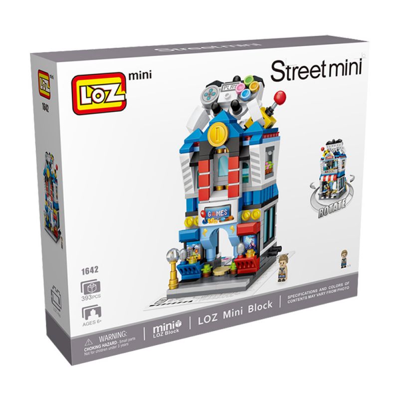 LOZ 1642 non  PHÒNG TRÒ CHƠI MINI STREET VIEW bộ đồ chơi xếp lắp ráp ghép mô hình Mini Modular Đường Phố Thu Nhỏ 393 khối