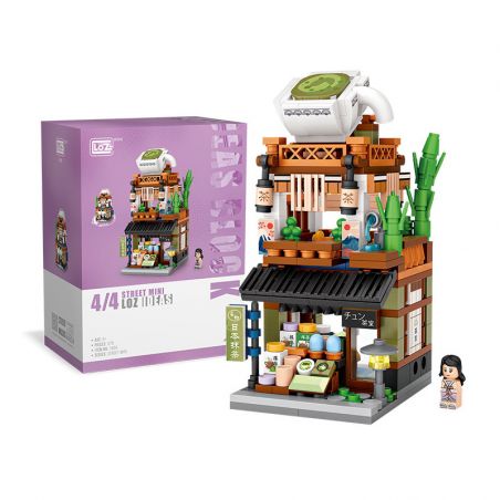 LOZ 1656 non  CỬA HÀNG MATCHA ??? PHỐ NHẬT BẢN bộ đồ chơi xếp lắp ráp ghép mô hình Modular Buildings Mô Hình Nhà Cửa 379 khối
