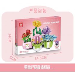 GAOMISI T1041 1041 non  4 LOẠI MỌNG NƯỚC bộ đồ chơi xếp lắp ráp ghép mô hình FLOWER WORKSHOP SUCCULENT PLANT 482 khối