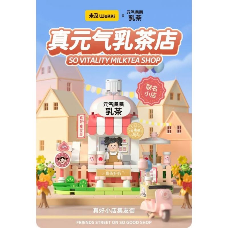 WEKKI 506050 non  QUÁN TRÀ SỮA SHIN GENKI bộ đồ chơi xếp lắp ráp ghép mô hình SO VITALITY MILKTEA SHOP 383 khối