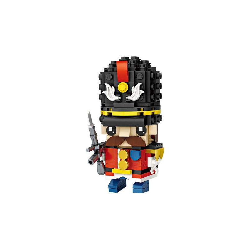 LOZ 1461 non  LÍNH ANH bộ đồ chơi xếp lắp ráp ghép mô hình Brickheadz Nhân Vật Đầu To 137 khối