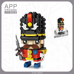 LOZ 1461 non  LÍNH ANH bộ đồ chơi xếp lắp ráp ghép mô hình Brickheadz Nhân Vật Đầu To 137 khối