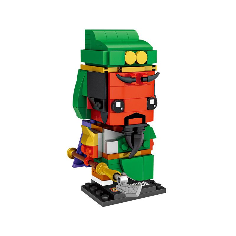 LOZ 1454 non Lego TAM QUỐC MINI BRICKMAN QUAN VŨ bộ đồ chơi xếp lắp ráp ghép mô hình Brickheadz Nhân Vật Đầu To 183 khối