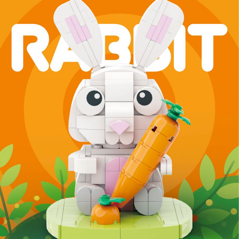 MR.KURIOSITY 881001 non  CHÚ THỎ MAY MẮN CHÚC MỪNG NĂM MỚI bộ đồ chơi xếp lắp ráp ghép mô hình Chinese Traditional Festivals RABBIT Lễ Hội Cổ Truyền 209 khối