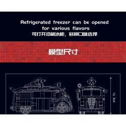 MouldKing 10039 Mould King 10039 non  XE BÁN KEM bộ đồ chơi xếp lắp ráp ghép mô hình Creator ICE CREAM TRUCK Sáng Tạo 1078 khối