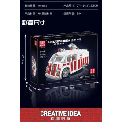 MouldKing 10039 Mould King 10039 non  XE BÁN KEM bộ đồ chơi xếp lắp ráp ghép mô hình Creator ICE CREAM TRUCK Sáng Tạo 1078 khối