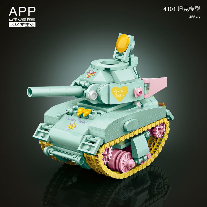 LOZ 1118 4101 non  BỂ NHỎ MÀU HỒNG bộ đồ chơi xếp lắp ráp ghép mô hình Creator Sáng Tạo 455 khối
