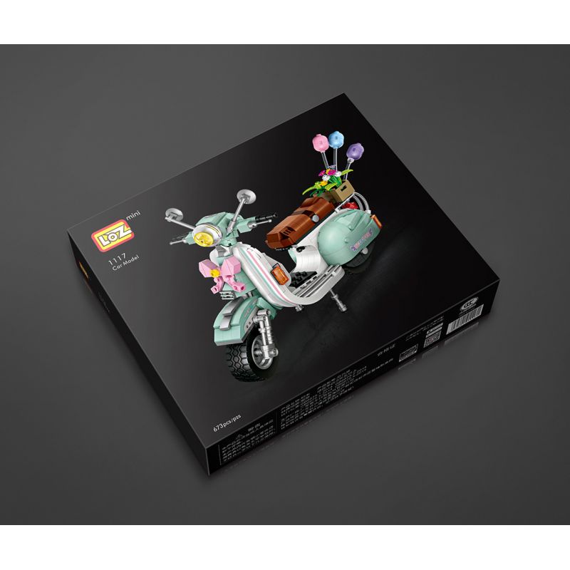 LOZ 1117 non  XE MÁY CỪU NHỎ tỷ lệ 1:8 bộ đồ chơi xếp lắp ráp ghép mô hình Creator Sáng Tạo 673 khối
