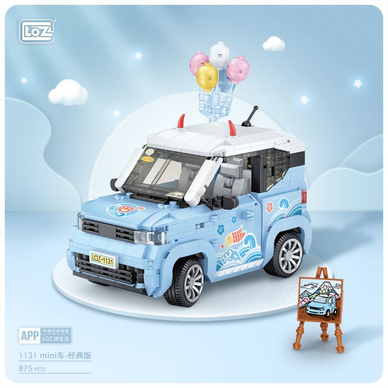 LOZ 1131 non Lego PHIÊN BẢN XE MINI CỔ ĐIỂN tỷ lệ 1:20 bộ đồ chơi xếp lắp ráp ghép mô hình Creator Sáng Tạo 875 khối