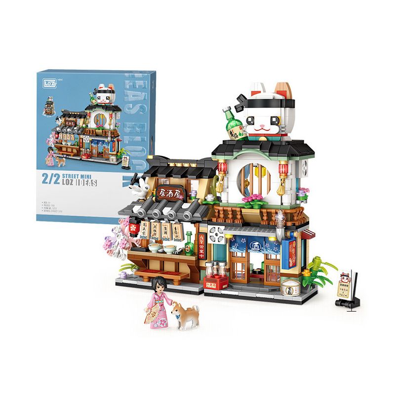 LOZ 1232 non Lego QUÁN RƯỢU bộ đồ chơi xếp lắp ráp ghép mô hình Creator STREET MINI Sáng Tạo 789 khối