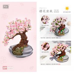 LOZ 1661 non  CHẬU CÂY HOA ANH ĐÀO bộ đồ chơi xếp lắp ráp ghép mô hình Flowers 426 khối