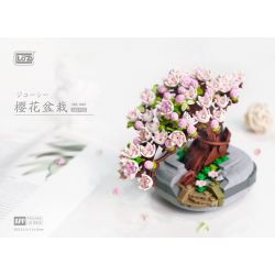 LOZ 1661 non  CHẬU CÂY HOA ANH ĐÀO bộ đồ chơi xếp lắp ráp ghép mô hình Flowers 426 khối