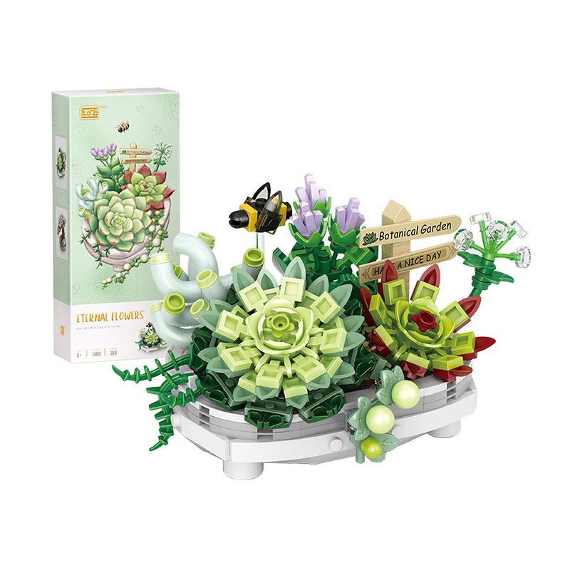 LOZ 1660 non Lego CHẬU CÂY MỌNG NƯỚC bộ đồ chơi xếp lắp ráp ghép mô hình Flowers Hoa 389 khối