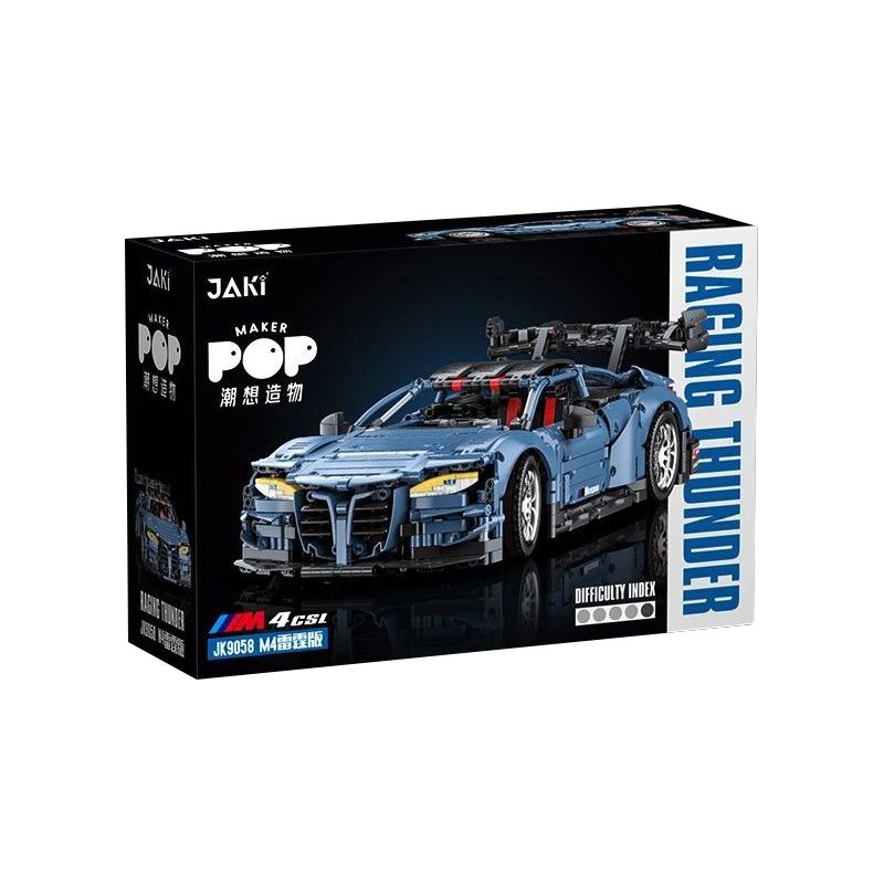 JAKI JK9058 9058 non  XE THỂ THAO M4 THUNDER EDITION tỷ lệ 1:10 bộ đồ chơi xếp lắp ráp ghép mô hình Racing RACING THUNDER Cuộc Đua 2280 khối