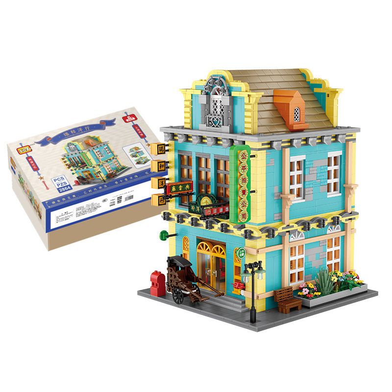 LOZ 1041 non Lego NHÀ ĐẤU GIÁ TRUNG HOA DÂN QUỐC CÔNG TY RUIHE bộ đồ chơi xếp lắp ráp ghép mô hình Creator Expert Chuyên Gia Sáng Tạo 2864 khối