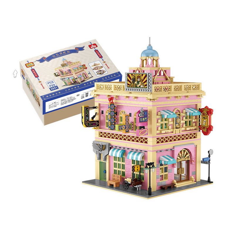 LOZ 1040 non Lego QUÁN BAR MINGUO ĐƯỜNG KIM CƯƠNG bộ đồ chơi xếp lắp ráp ghép mô hình Creator Expert Chuyên Gia Sáng Tạo 2951 khối