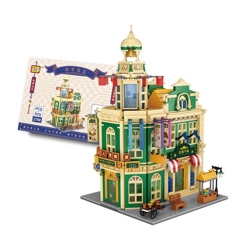 LOZ 1039 non Lego KHÁCH SẠN MINGUO HÒA BÌNH bộ đồ chơi xếp lắp ráp ghép mô hình Creator Expert Chuyên Gia Sáng Tạo 2768 khối