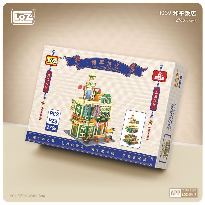 LOZ 1039 non  KHÁCH SẠN MINGUO HÒA BÌNH bộ đồ chơi xếp lắp ráp ghép mô hình Creator Expert Chuyên Gia Sáng Tạo 2768 khối