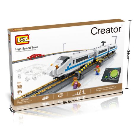 LOZ 9047 non  TÀU CAO TỐC bộ đồ chơi xếp lắp ráp ghép mô hình Creator HIGH SPEED TRAIN Sáng Tạo 660 khối