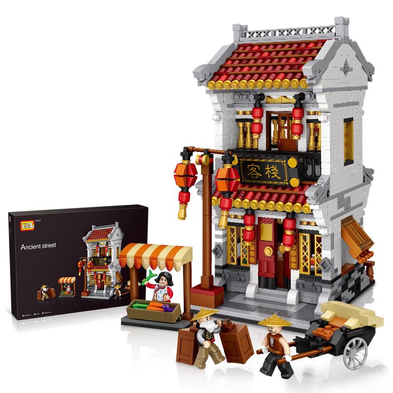 LOZ 1025 non Lego NHÀ TRỌ KHU PHỐ TÀU bộ đồ chơi xếp lắp ráp ghép mô hình Creator ANCIENT STREET Sáng Tạo 1025 khối