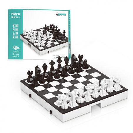 MOYU BLOCK MY96007 96007 non  CỜ VUA (ĐEN TRẮNG) bộ đồ chơi xếp lắp ráp ghép mô hình Board Games 1384 khối