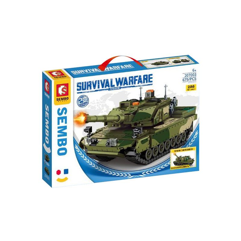 SEMBO 207003 non Lego XE TĂNG LEOPARD 2A6 BỌC THÉP ĐỊA HÌNH BVS10 bộ đồ chơi xếp lắp ráp ghép mô hình Military Army Quân Sự Bộ Đội 679 khối