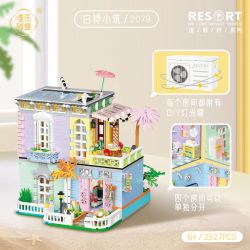 WEIGHT 2079 non  BẠCH HOA TIỂU TRÚC bộ đồ chơi xếp lắp ráp ghép mô hình Modular Buildings MOONLIGHT Mô Hình Nhà Cửa 2527 khối