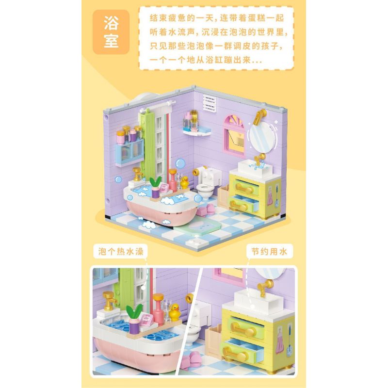 WEIGHT 2079 non  BẠCH HOA TIỂU TRÚC bộ đồ chơi xếp lắp ráp ghép mô hình Modular Buildings MOONLIGHT Mô Hình Nhà Cửa 2527 khối