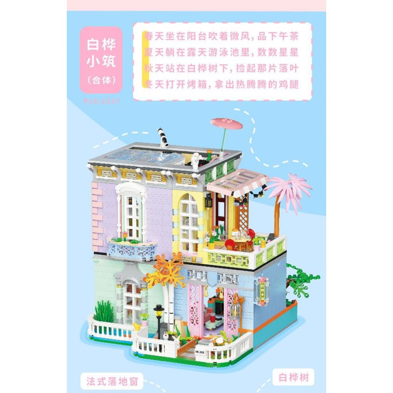 WEIGHT 2079 non  BẠCH HOA TIỂU TRÚC bộ đồ chơi xếp lắp ráp ghép mô hình Modular Buildings MOONLIGHT Mô Hình Nhà Cửa 2527 khối