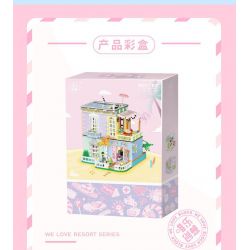 WEIGHT 2079 non  BẠCH HOA TIỂU TRÚC bộ đồ chơi xếp lắp ráp ghép mô hình Modular Buildings MOONLIGHT Mô Hình Nhà Cửa 2527 khối