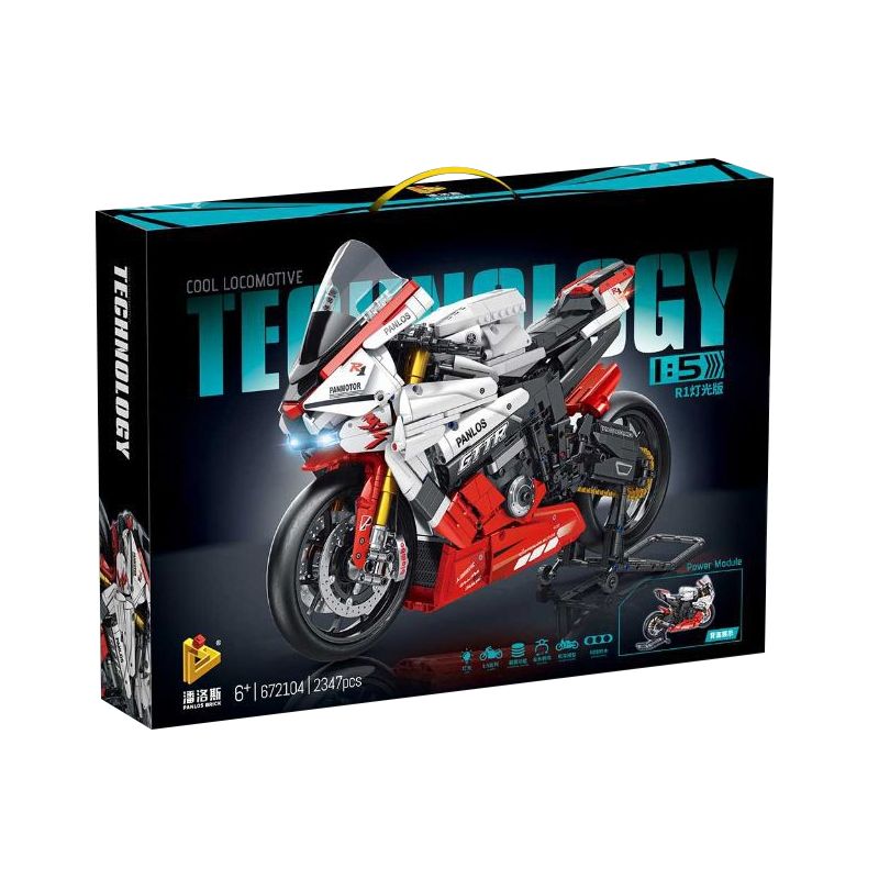 PanlosBrick 672104 Panlos Brick 672104 non  YAMAHA R1 tỷ lệ 1:5 bộ đồ chơi xếp lắp ráp ghép mô hình  Kỹ Thuật Công Nghệ Cao Mô Hình Phương Tiện 2333 khối