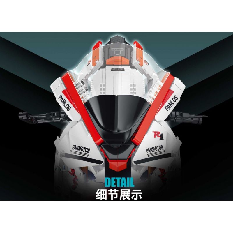 PanlosBrick 672104 Panlos Brick 672104 non  YAMAHA R1 tỷ lệ 1:5 bộ đồ chơi xếp lắp ráp ghép mô hình  Kỹ Thuật Công Nghệ Cao Mô Hình Phương Tiện 2333 khối